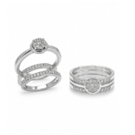 18k Gold & Diamond Ring Round Center Diamond