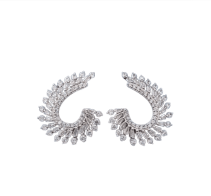 Elegant 925 Sterling Silver Earrings with Sparkling White Stones.