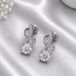 925 Silver Floral Stud Earrings with Sparkling Cubic Zirconia Stones