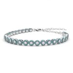 925 Sterling Silver Turquoise Stone Bracelet with round turquoise stones.