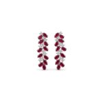 Silver 925 pink floral pendant with matching stud earrings featuring sparkling stones