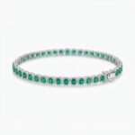 925 Sterling Silver Green Stone Bracelet with sparkling green stone
