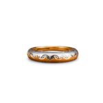 21K Gold Ladies Designer Band with Two Tone Wave Design