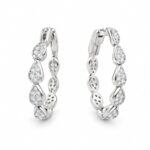 925 silver teardrop pear shape zircon bali hoop earrings