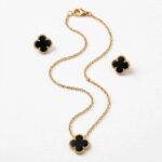 925 silver black onyx clover locket and tops