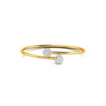 925 sterling silver gold plated bypass cuff bracelet with round cluster cubic zirconia stones for women