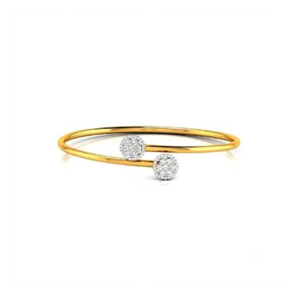 925 sterling silver gold plated bypass cuff bracelet with round cluster cubic zirconia stones for women