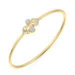 925 sterling silver gold plated floral ball bypass cuff bracelet